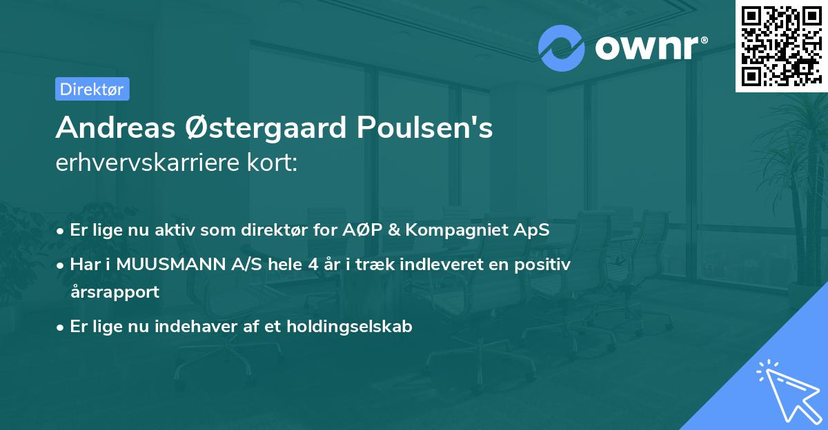 Andreas Østergaard Poulsen's erhvervskarriere kort