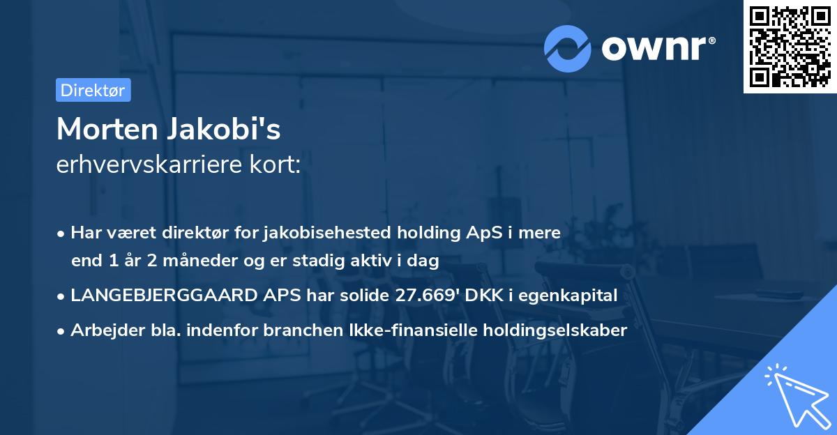 Morten Jakobi's erhvervskarriere kort