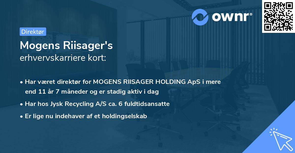 Mogens Riisager's erhvervskarriere kort