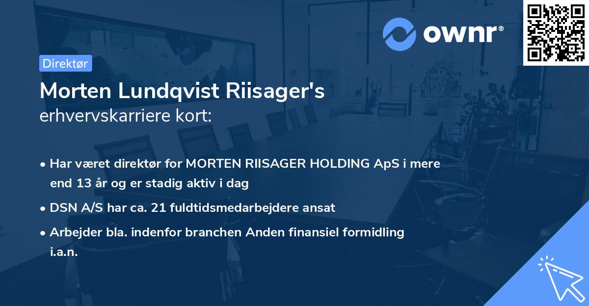 Morten Lundqvist Riisager's erhvervskarriere kort