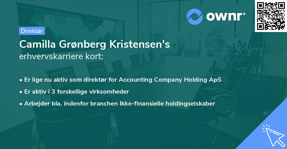 Camilla Grønberg Kristensen's erhvervskarriere kort