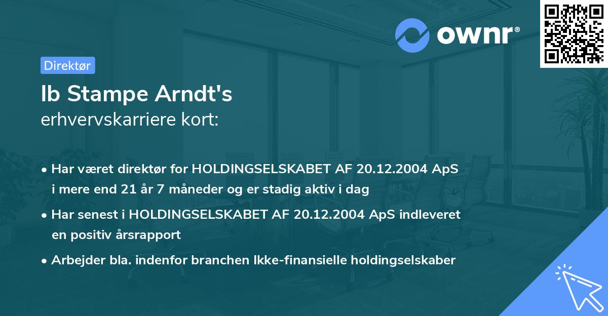 Ib Stampe Arndt's erhvervskarriere kort