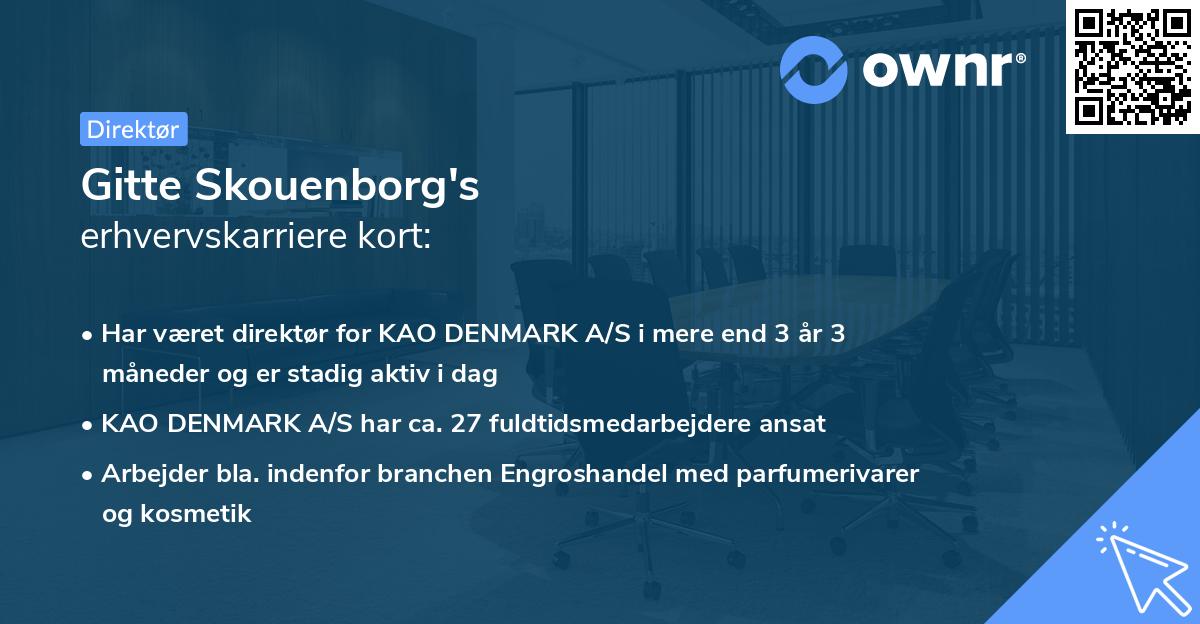 Gitte Skouenborg's erhvervskarriere kort