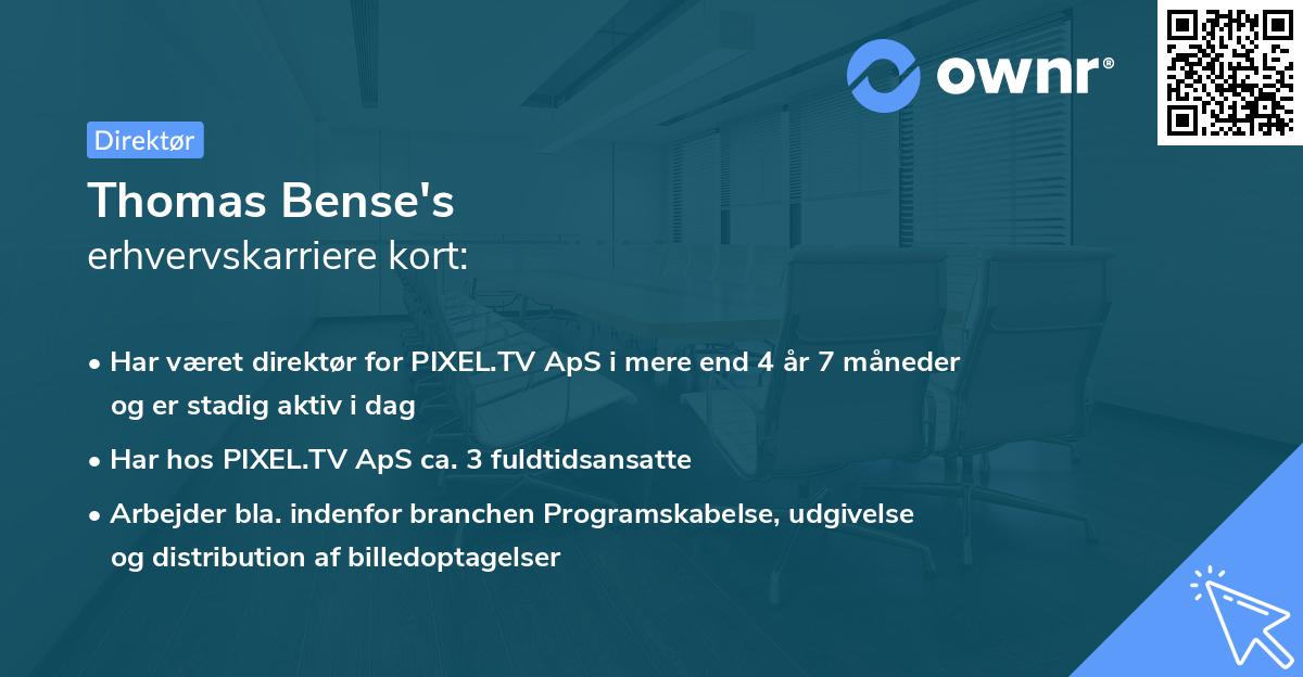 Thomas Bense's erhvervskarriere kort