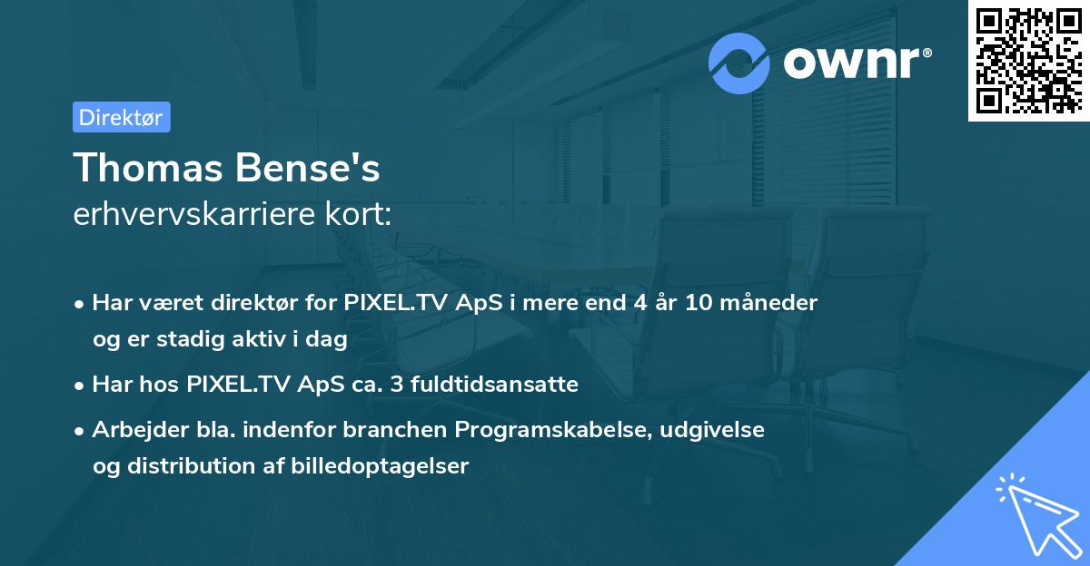 Thomas Bense's erhvervskarriere kort