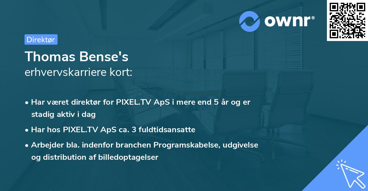 Thomas Bense's erhvervskarriere kort