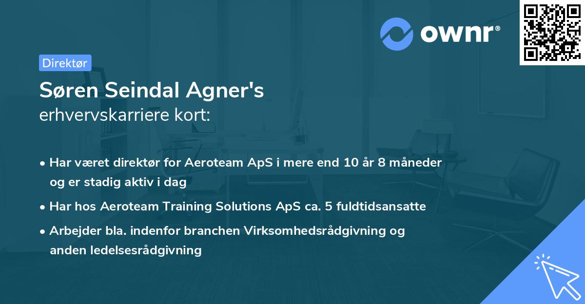 Søren Seindal Agner's erhvervskarriere kort