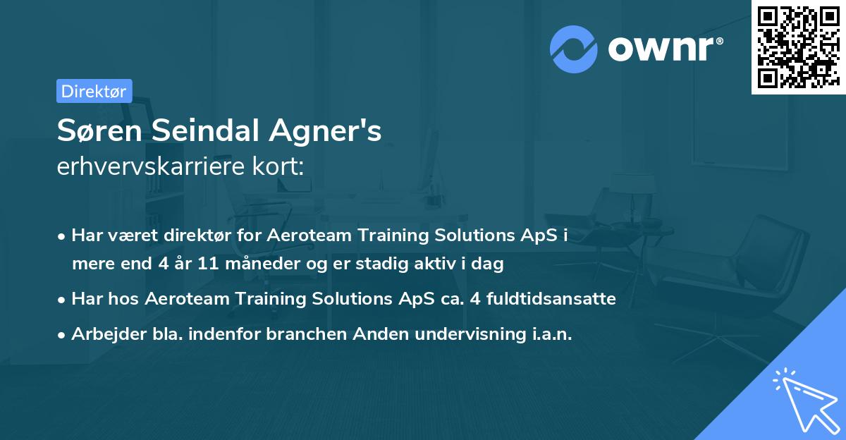 Søren Seindal Agner's erhvervskarriere kort