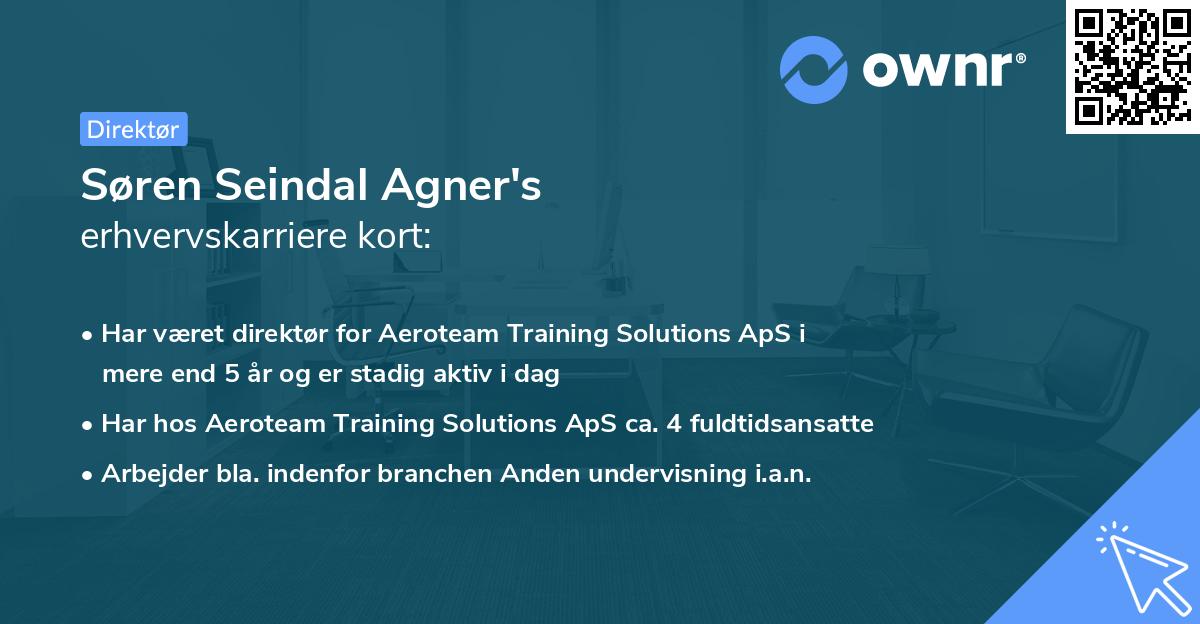 Søren Seindal Agner's erhvervskarriere kort