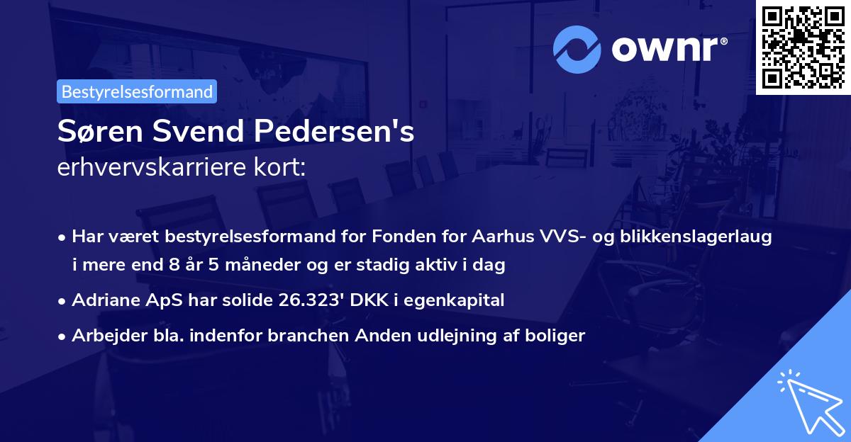 Søren Svend Pedersen's erhvervskarriere kort