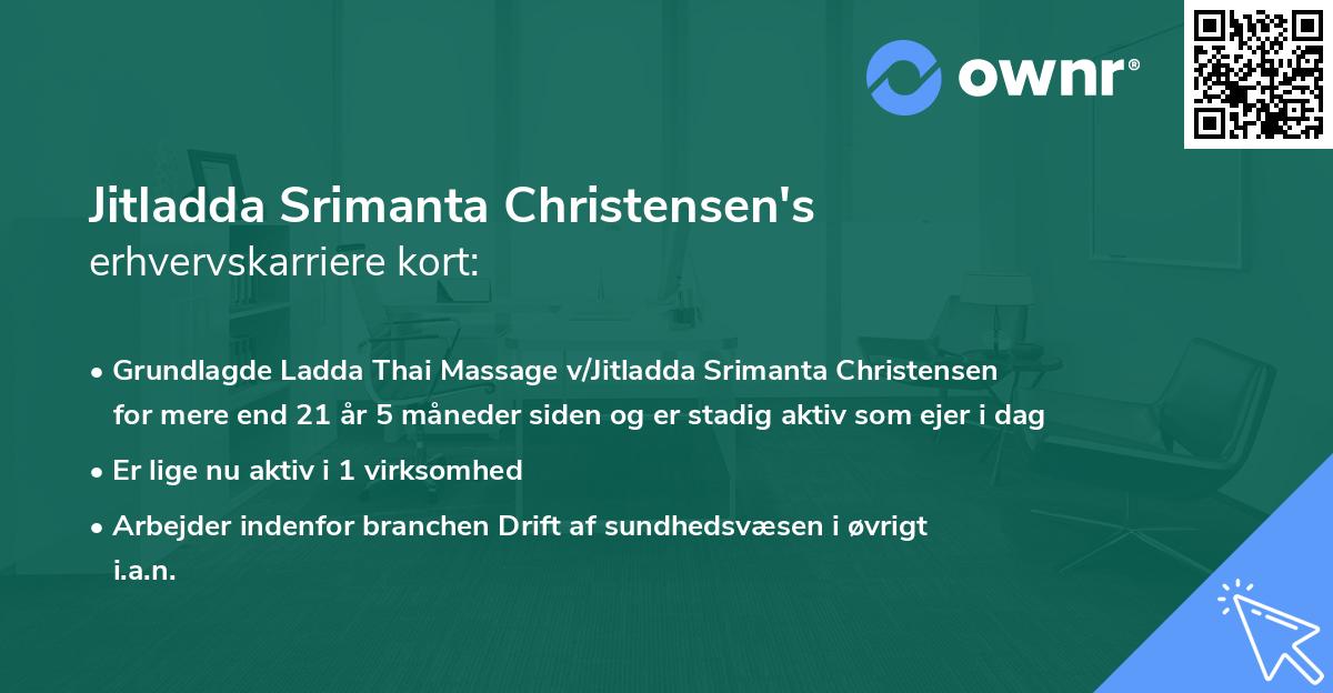 Jitladda Srimanta Christensen's erhvervskarriere kort