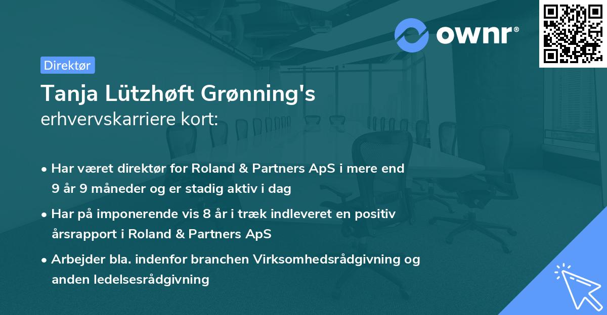 Tanja Lützhøft Grønning's erhvervskarriere kort