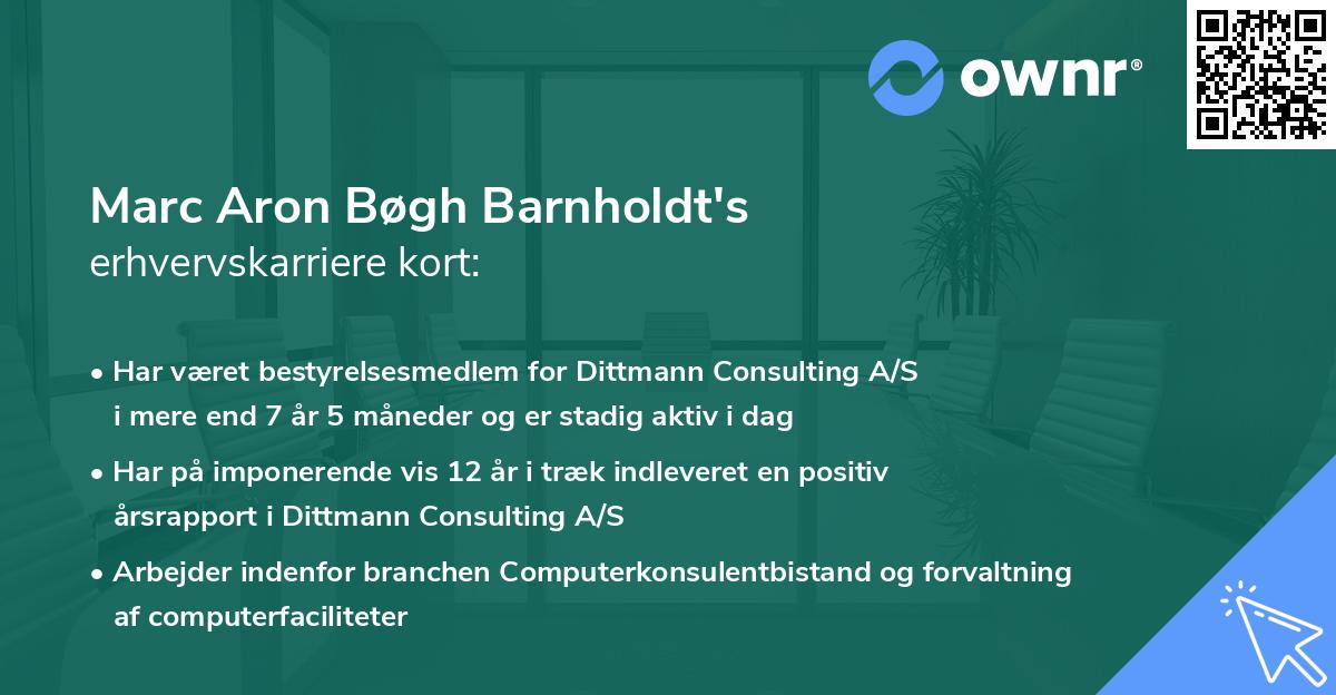 Marc Aron Bøgh Barnholdt's erhvervskarriere kort