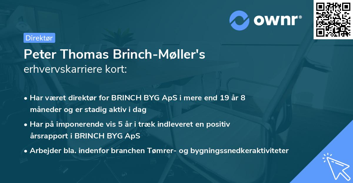 Peter Thomas Brinch-Møller's erhvervskarriere kort