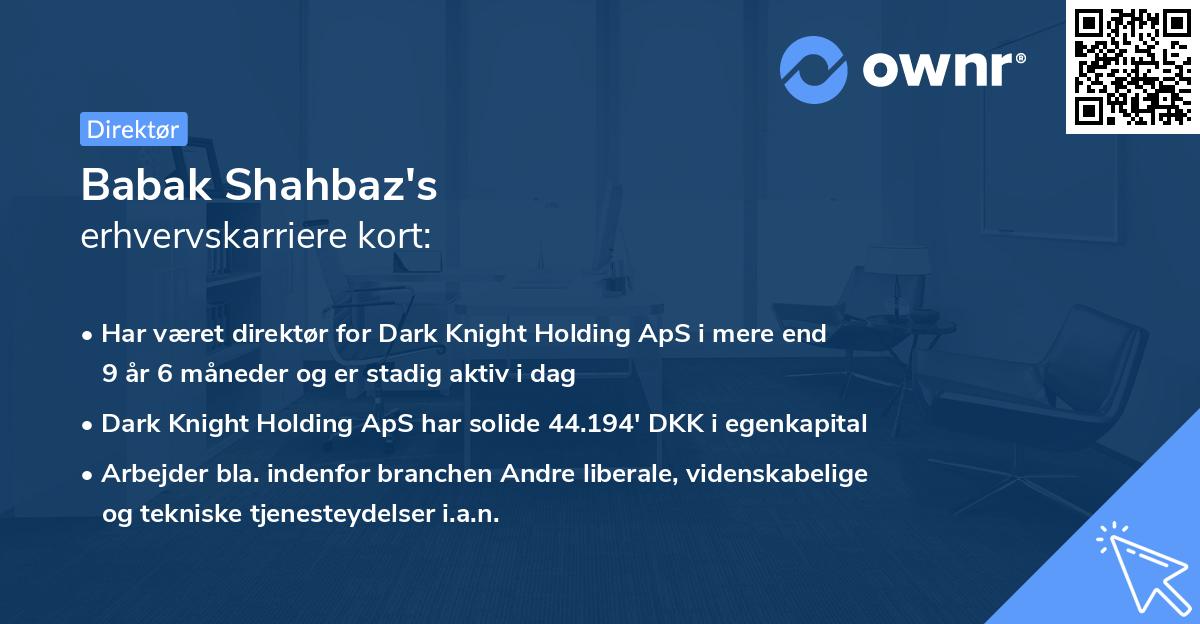 Babak Shahbaz's erhvervskarriere kort