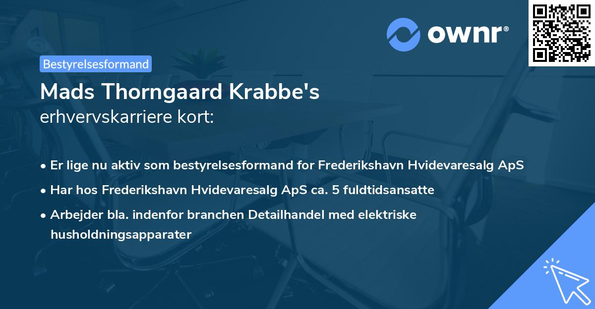 Mads Thorngaard Krabbe's erhvervskarriere kort
