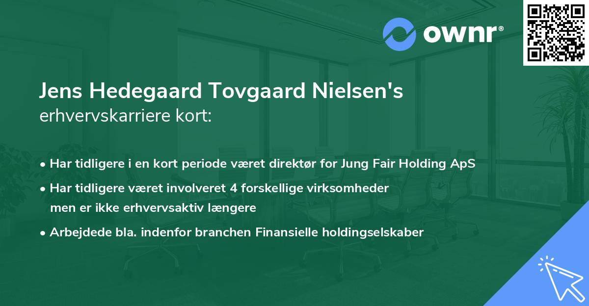 Jens Hedegaard Tovgaard Nielsen's erhvervskarriere kort