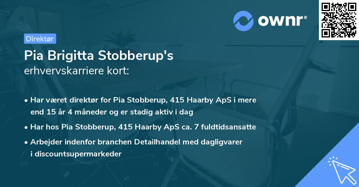 Pia Brigitta Stobberup's erhvervskarriere kort