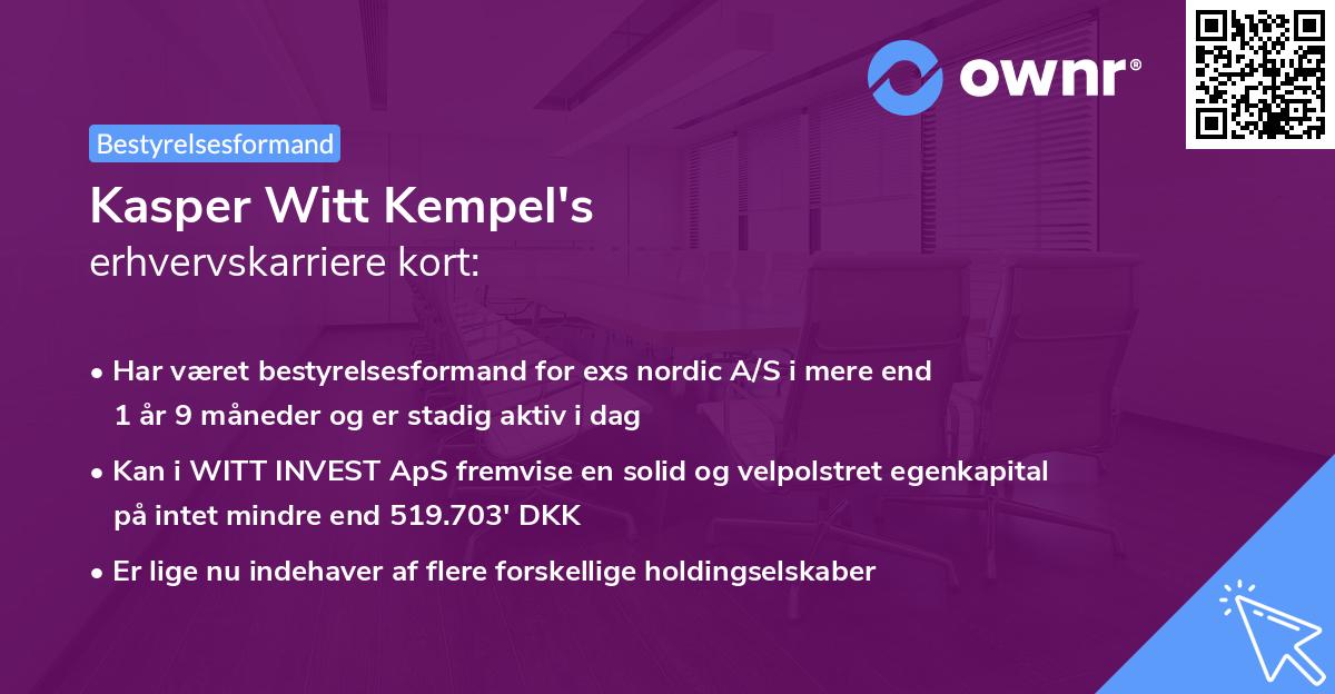 Kasper Witt Kempel's erhvervskarriere kort