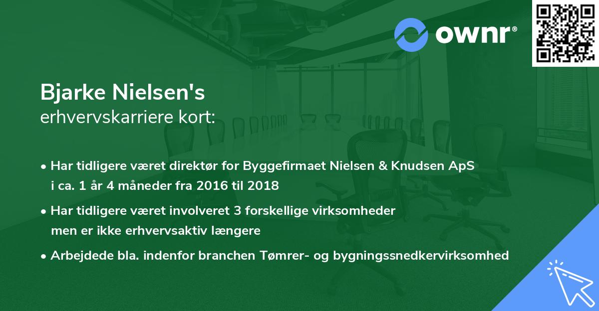 Bjarke Nielsen's erhvervskarriere kort