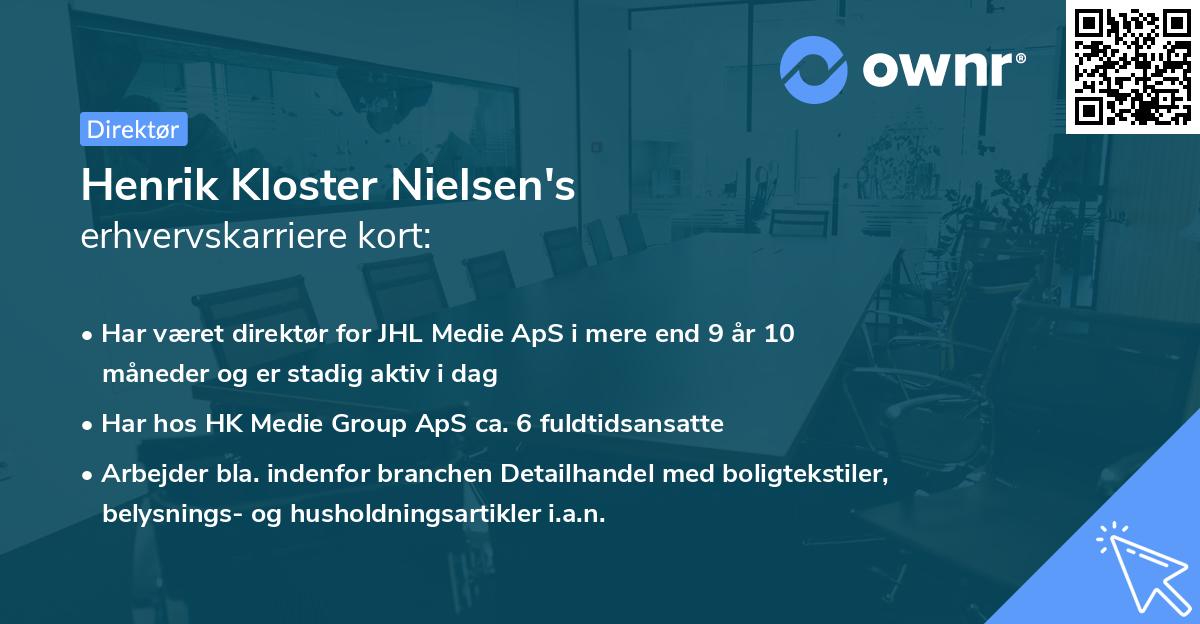 Henrik Kloster Nielsen's erhvervskarriere kort