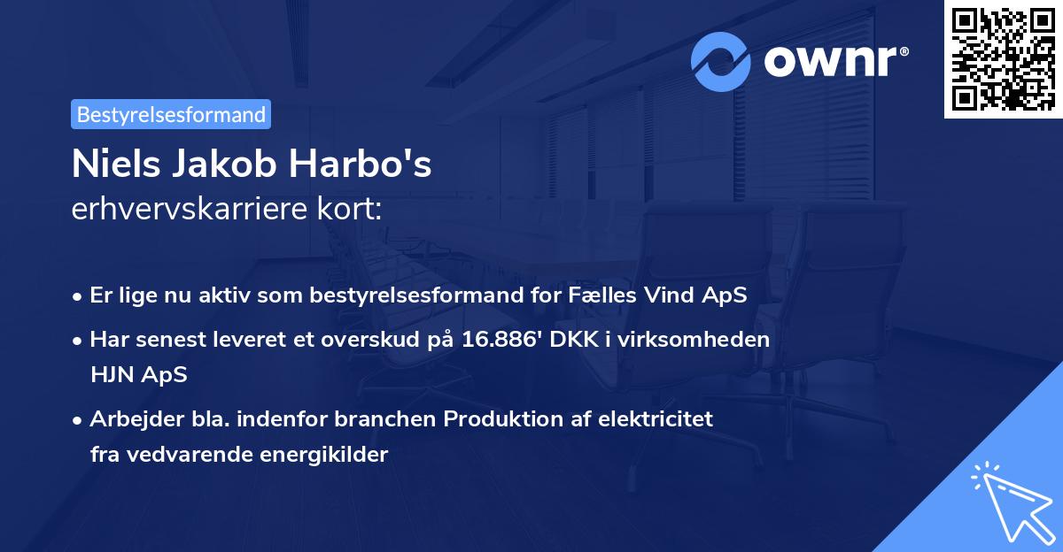 Niels Jakob Harbo's erhvervskarriere kort