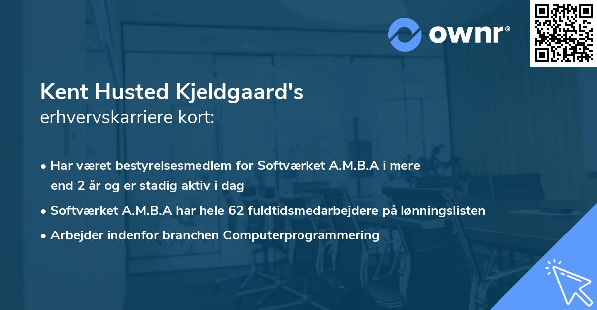 Kent Husted Kjeldgaard's erhvervskarriere kort