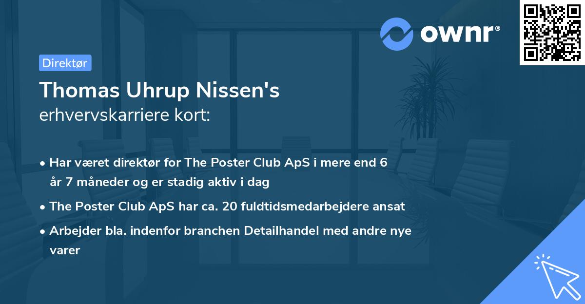 Thomas Uhrup Nissen's erhvervskarriere kort