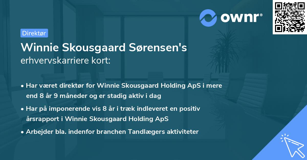 Winnie Skousgaard Sørensen's erhvervskarriere kort