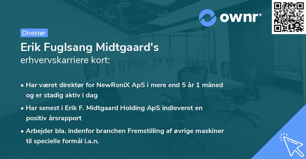 Erik Fuglsang Midtgaard's erhvervskarriere kort