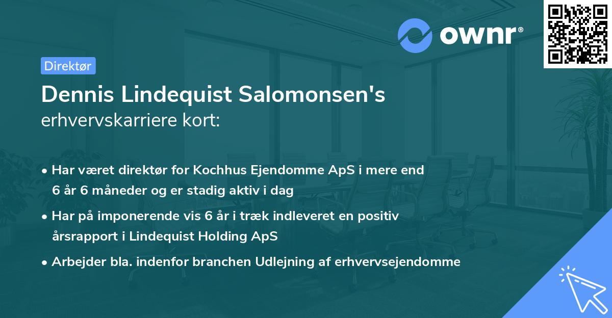 Dennis Lindequist Salomonsen's erhvervskarriere kort