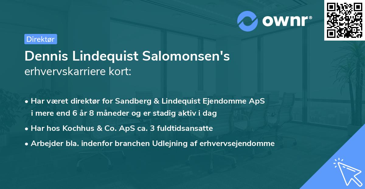 Dennis Lindequist Salomonsen's erhvervskarriere kort