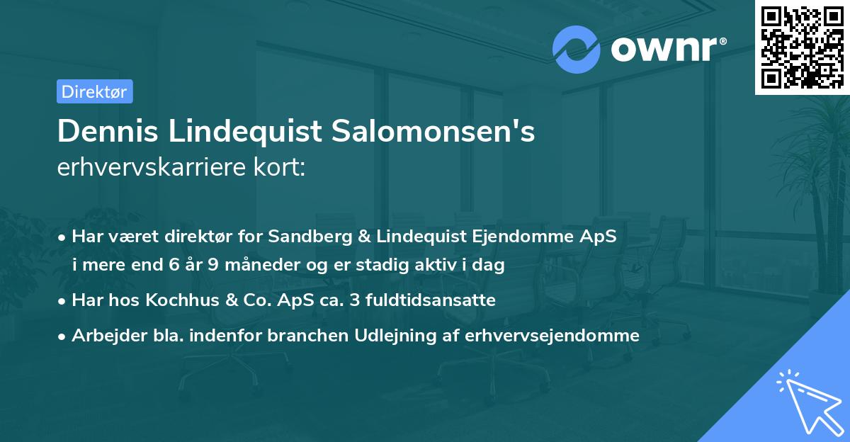 Dennis Lindequist Salomonsen's erhvervskarriere kort