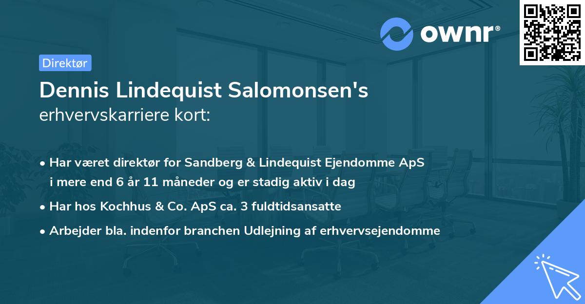 Dennis Lindequist Salomonsen's erhvervskarriere kort