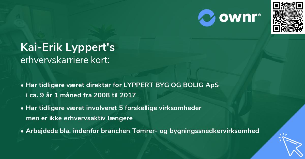 Kai-Erik Lyppert's erhvervskarriere kort