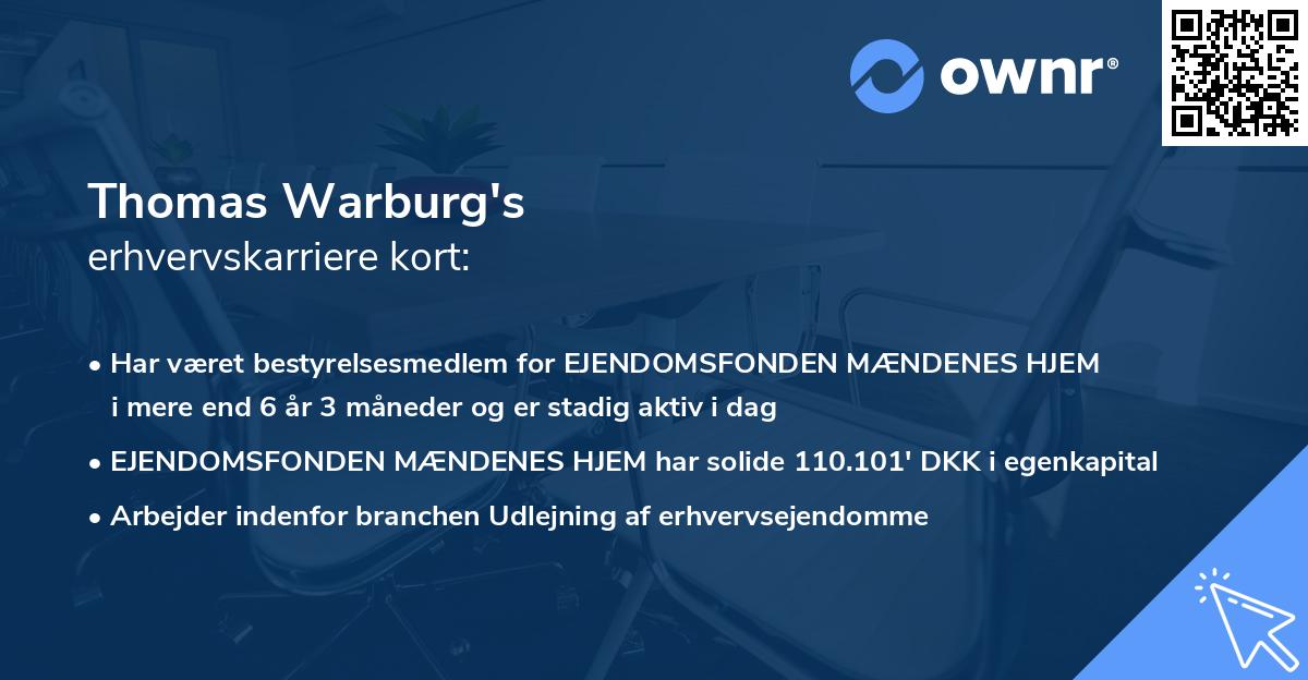 Thomas Warburg's erhvervskarriere kort