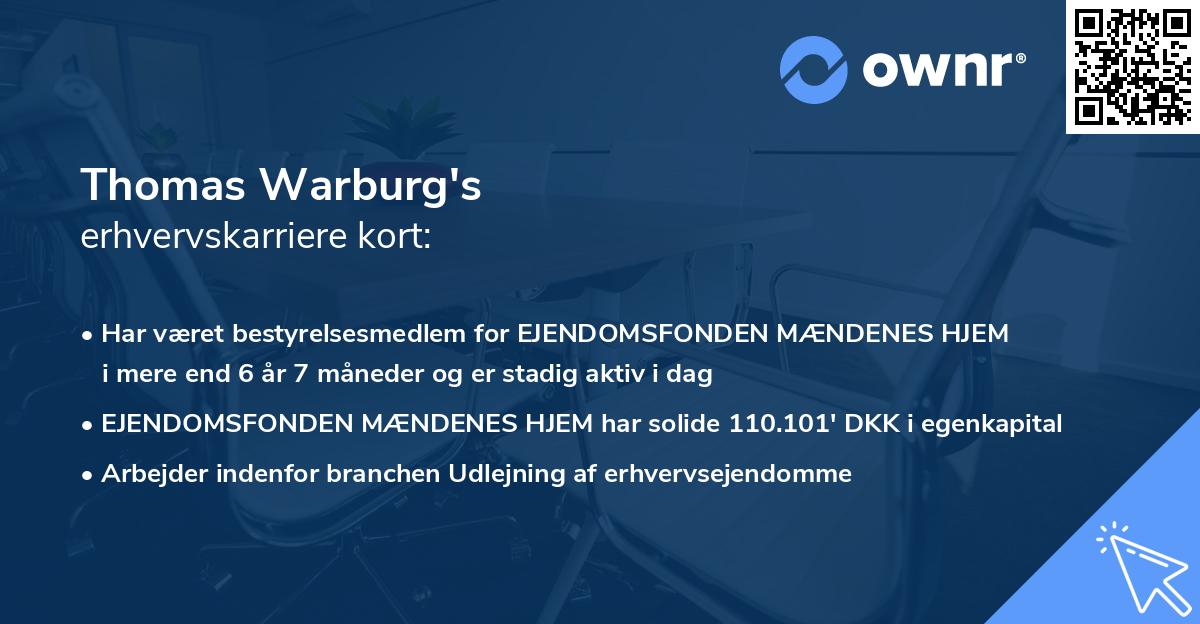 Thomas Warburg's erhvervskarriere kort
