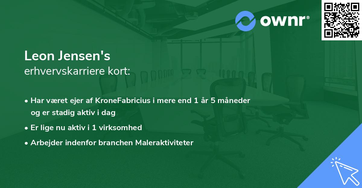 Leon Jensen's erhvervskarriere kort