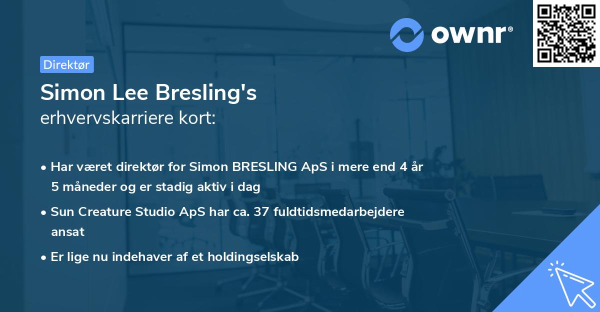 Simon Lee Bresling's erhvervskarriere kort