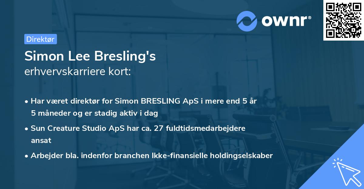 Simon Lee Bresling's erhvervskarriere kort