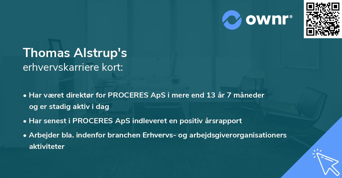 Thomas Alstrup's erhvervskarriere kort
