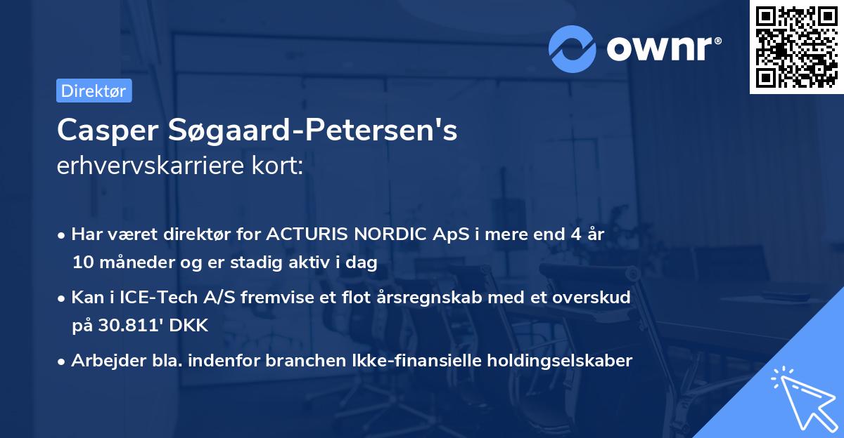Casper Søgaard-Petersen's erhvervskarriere kort