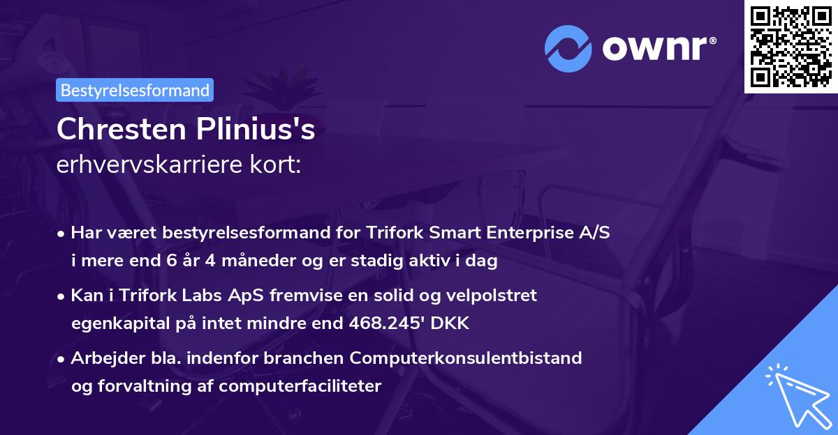 Chresten Plinius's erhvervskarriere kort