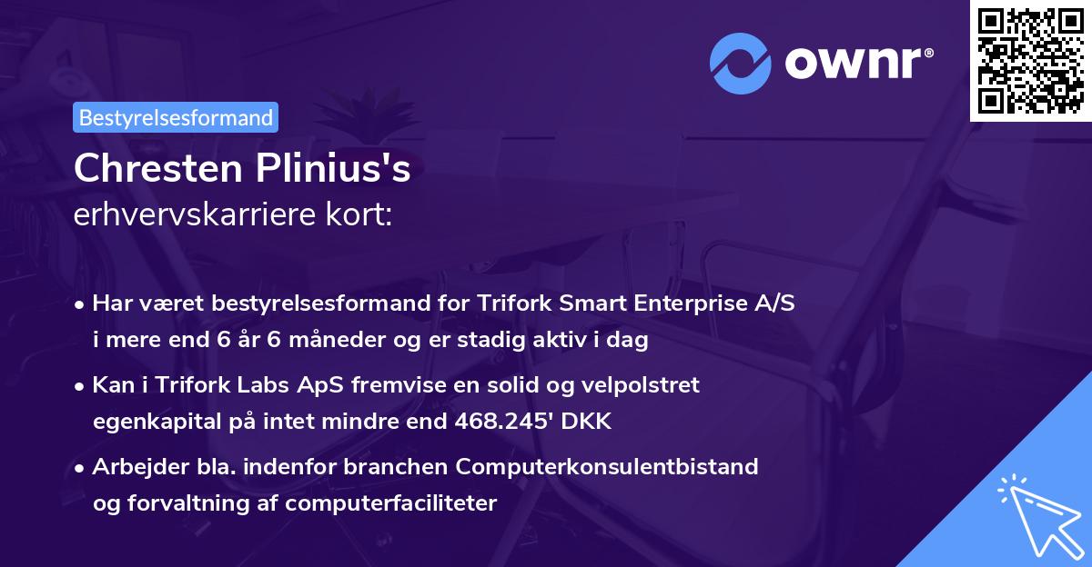 Chresten Plinius's erhvervskarriere kort