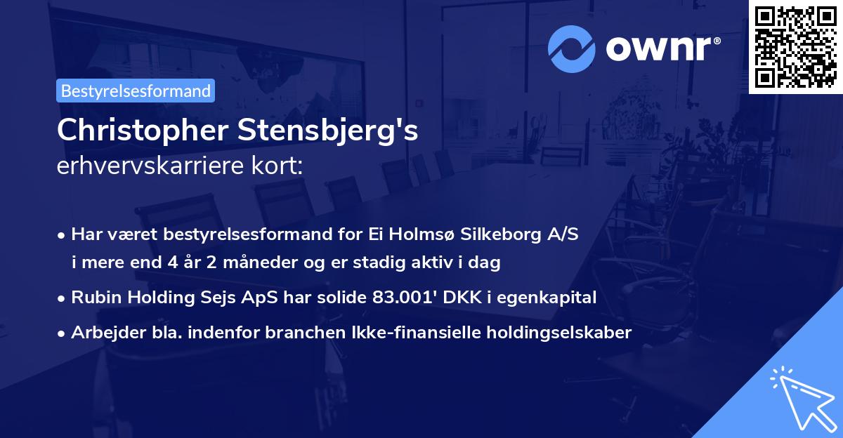 Christopher Stensbjerg's erhvervskarriere kort