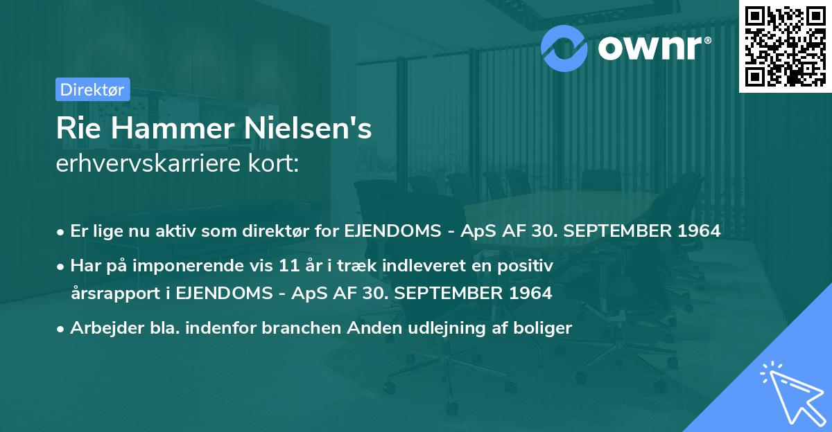 Rie Hammer Nielsen's erhvervskarriere kort