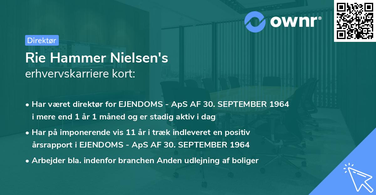 Rie Hammer Nielsen's erhvervskarriere kort