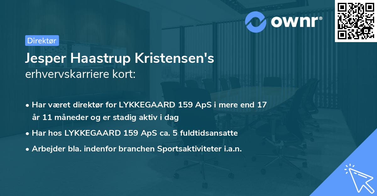 Jesper Haastrup Kristensen's erhvervskarriere kort