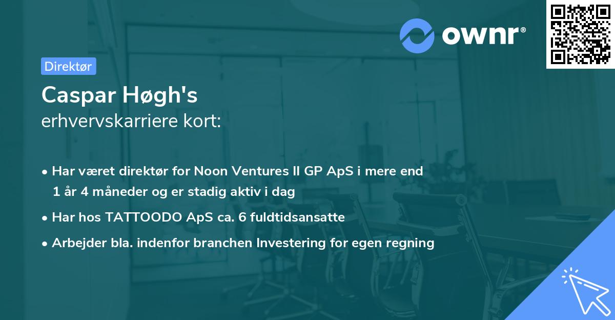 Caspar Høgh's erhvervskarriere kort