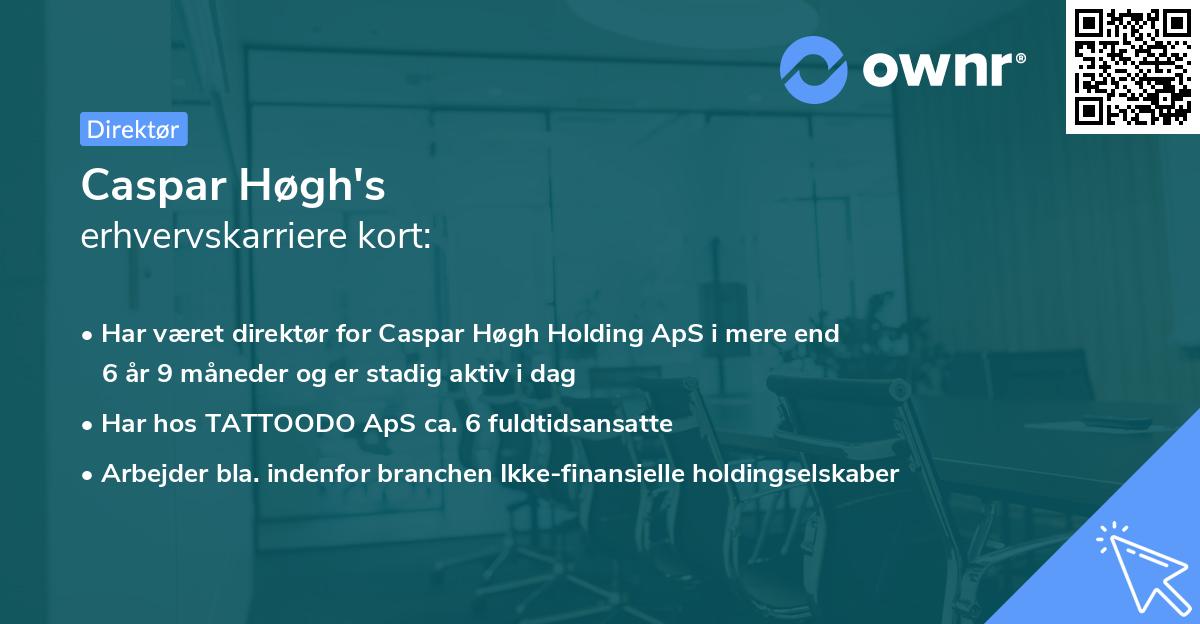 Caspar Høgh's erhvervskarriere kort
